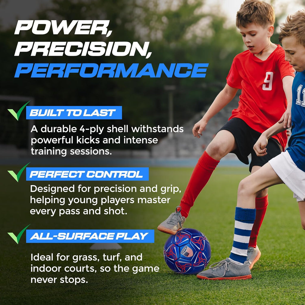 Soccer Ball USA - Official Match Grade Soccer Balls - Youth & Adult - Attractive and Durable Design - World Cup