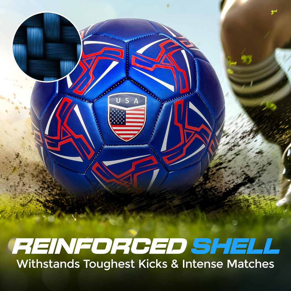 Soccer Ball USA - Official Match Grade Soccer Balls - Youth & Adult - Attractive and Durable Design - World Cup