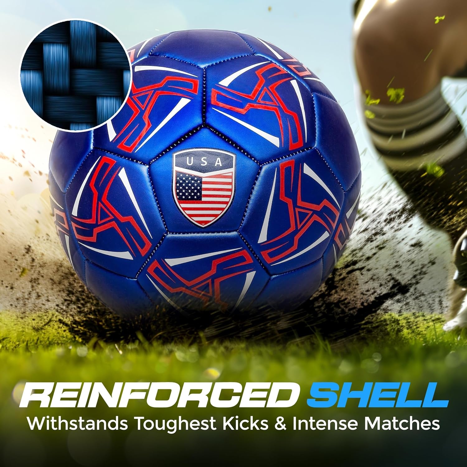 Soccer Ball USA - Official Match Grade Soccer Balls - Youth & Adult - Attractive and Durable Design - World Cup