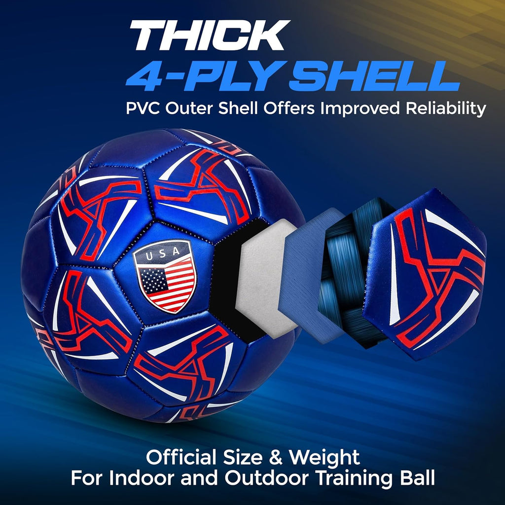 Soccer Ball USA - Official Match Grade Soccer Balls - Youth & Adult - Attractive and Durable Design - World Cup